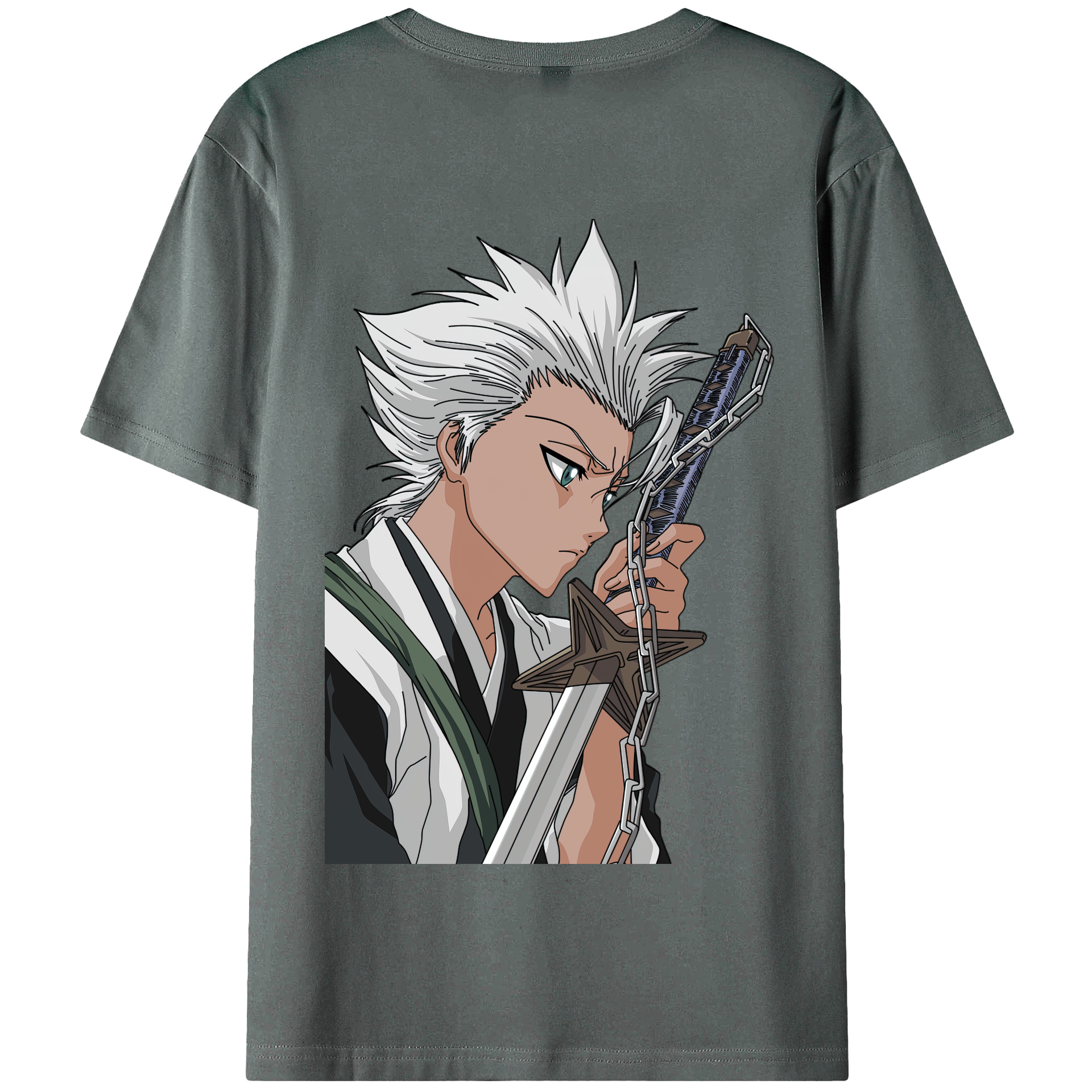 （画像用） ブリーチ 日番谷冬獅郎（ひつがや とうしろう） BLEACH Hitsugaya Toushirou 綿100％半袖Tシャツ（背面プリント）